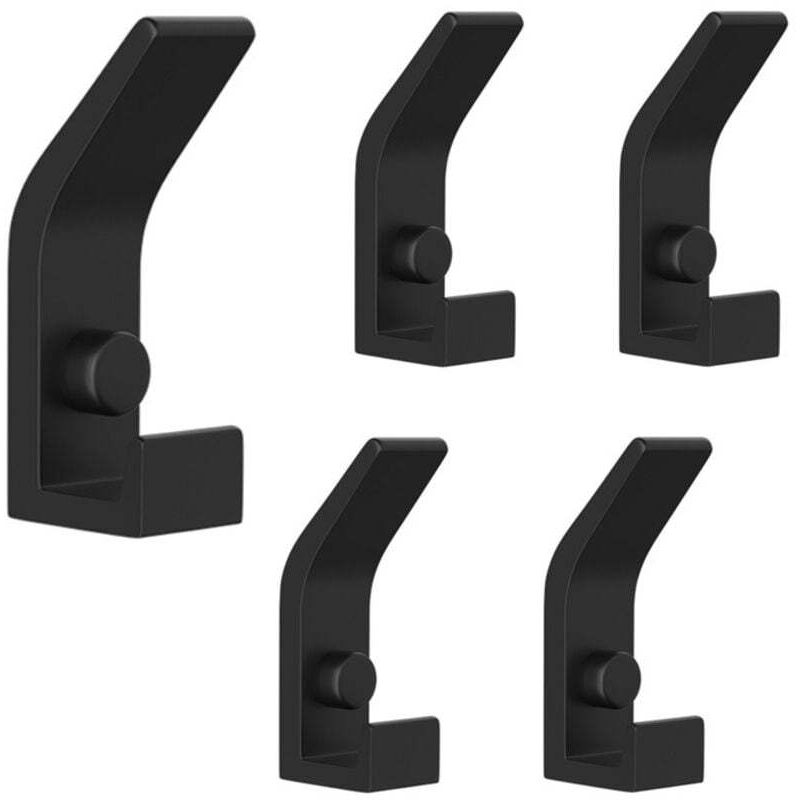 Lot de 5 patères, crochets muraux modernes pour vêtements, crochets doubles en métal pour armoire, crochets pour serviettes avec vis, patères pour