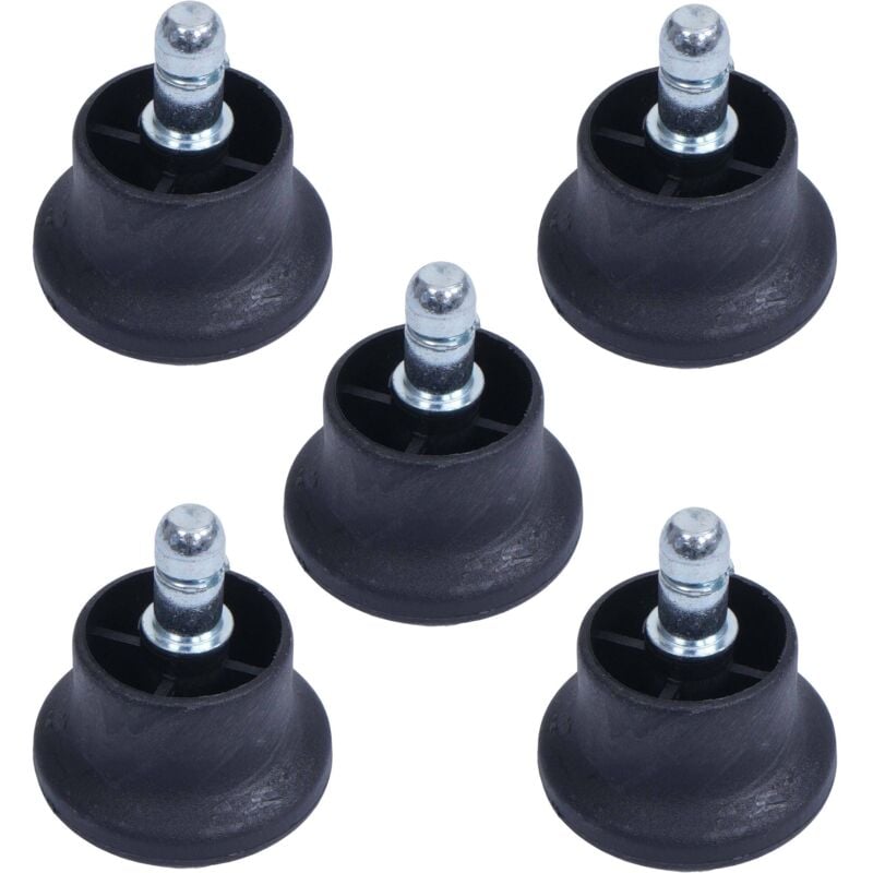 HHG - Lot de 5 patins de sol 911 au lieu de roulettes - stabilité ferme pour chaise de bureau/de salle à manger, patins de pied, ø 11mm noir