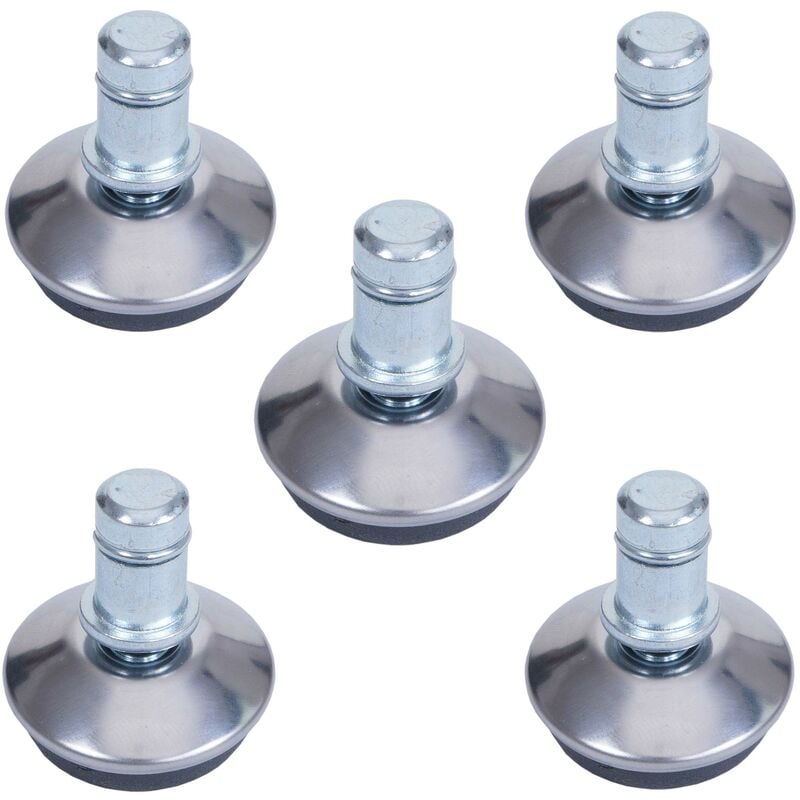 HHG - Lot de 5 patins de sol 914 au lieu de roulettes - pied fixe pour chaise de bureau/de salle à manger, patins, ø 11mm, argenté