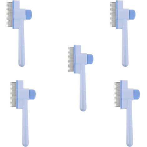 Lot de 5 Peignes Autonettoyants pour Chats et Chiens 20 CM en Acier