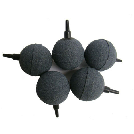 Lot de 5 pierres à air pour oxygénation haute température, tête sphérique en sable, pompe à oxygène pour aquarium.