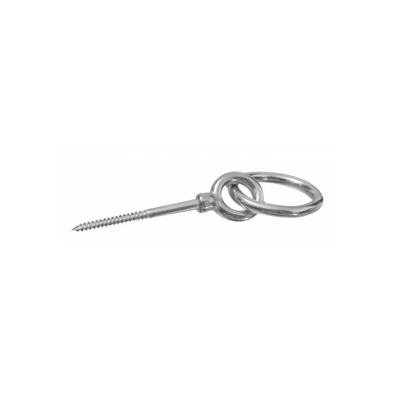 Lot de 5) Piton à œil avec anneau articulé - Filetage Bois - Inox A4 6x60 mm