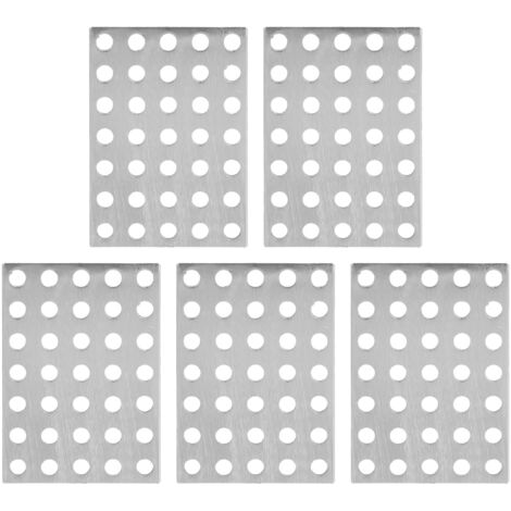 Lot de 5 plaques de fixation antirouille en acier plat pour réparation et équerre de renfort d'angle pour robots et bois