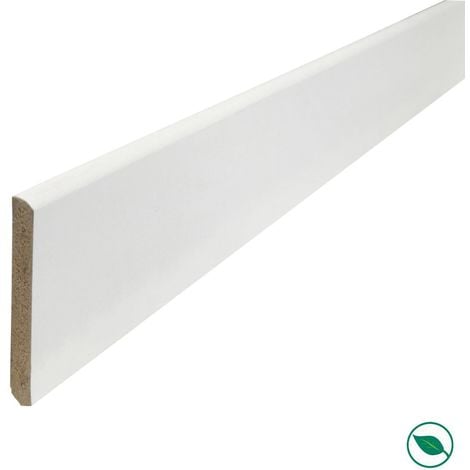 Lot de 5 Plinthes MDF prépeinte blanc 2400 x 100 x 10 mm. - PEFC 70%