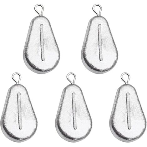 Lot de 5 plombs de pêche multi-usages pour rivière, eau salée et eau douce
