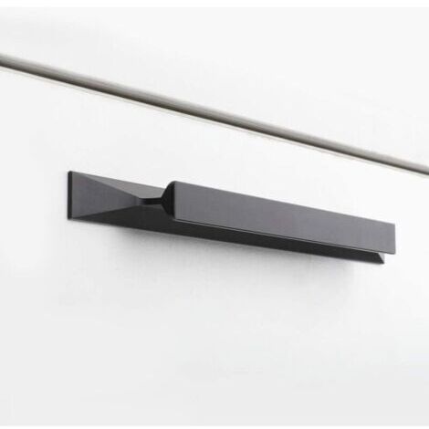 Lot de 5 Poignées Cuisine Noir Poignées Tiroir Noir160 Poignées de Bord de Doigt en Alliage d'Aluminium entraxe 160mm