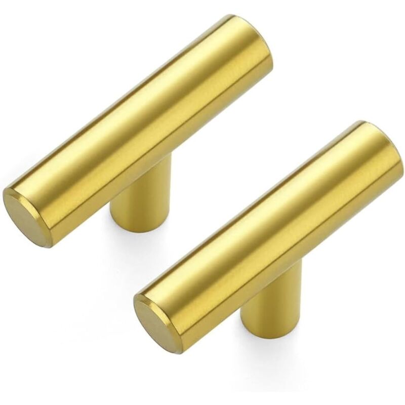 Lot de 5 poignées d'armoire, poignées de cuisine dorées de 2 pouces (environ 5,1 cm), poignée de tiroir à un trou pour coiffeuse
