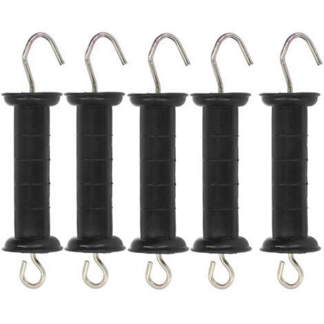 Lot de 5 poignées de clôture électrique isolées avec crochet en métal pour pâturage de ferme