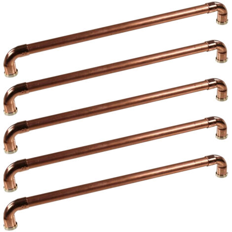 Lot de 5 Poignées de meuble cuivre "Industriel" - Entraxe 330 mm - Ø14 mm - Arcanaute