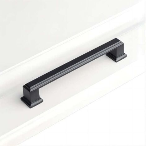 Lot de 5 poignées de placard de cuisine, noir mat, entraxe de 128 mm (5 pouces), poignées de meubles, poignées de placard, poignées de tiroir