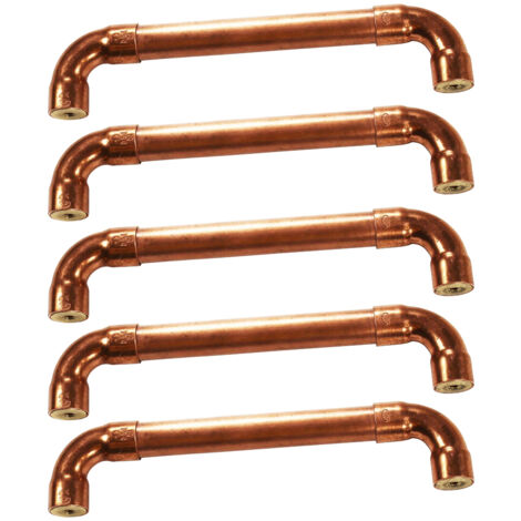 Lot de 5 Poignées en matière Cuivre - Entraxe 96 mm - Ø12 - Arcanaute