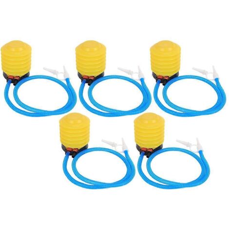 Lot de 5 pompes à pied jaunes pour gonfler les ballons de yoga et de mariage en plastique de 11,4 cm (4,5 pouces).