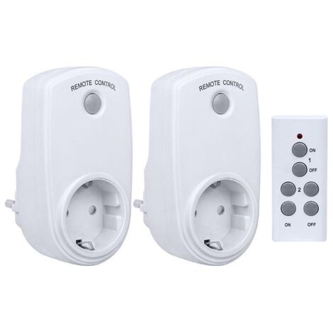 Lot de 5 Prise Programmable Électrique, Prise Télécommandée sans Fil avec 2 Télécommandes 2 Piles Fournies, 30M de Distance de Contrôle