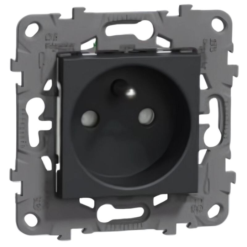 Schneider Electric - Lot de 5 prises 2P+T 16A à composer - Anthracite - Unica - Schneider