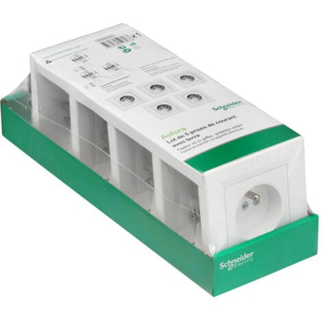 Lot de 5 prises 2P+T Asfora - Schneider