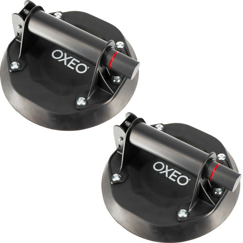 Oxeo - Lot de 2 Ventouses professionnelle à pompe - 100 kg - Ventouse pour transport et manipulation de verre, carrelage, dalles