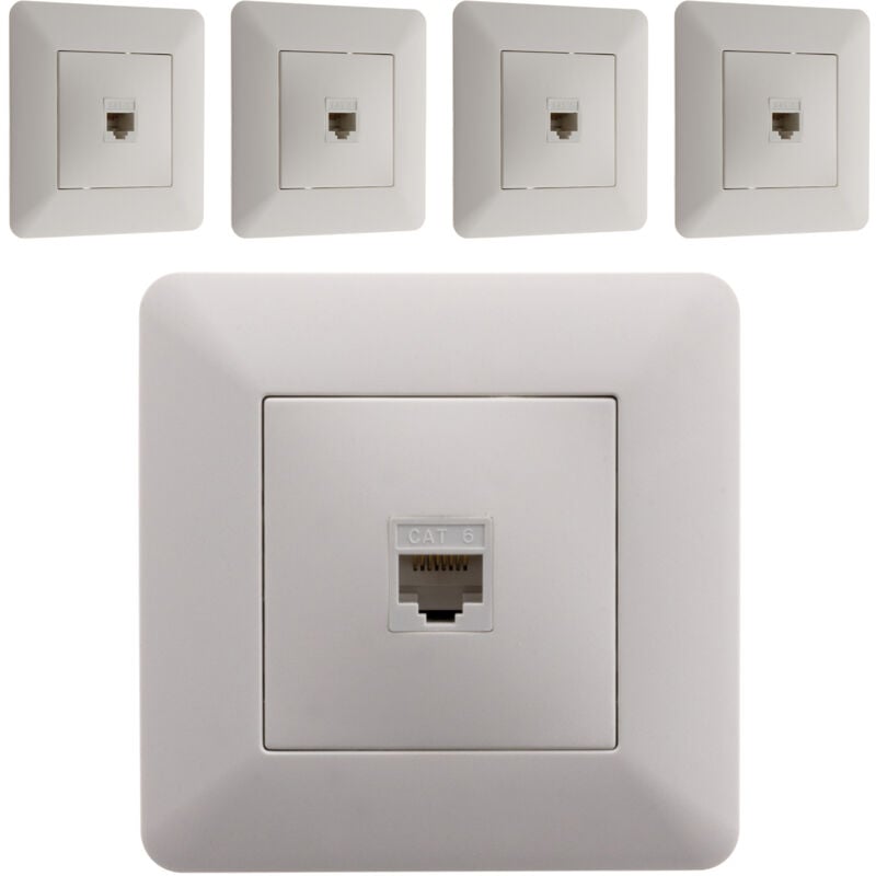 Artezo - Lot de 5 prises RJ45 Blanc