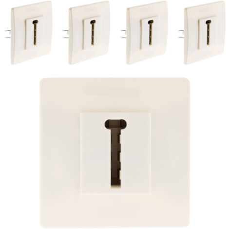 Lot de 5 prises téléphone 8 plots vis + griffes Blanc - Diwone