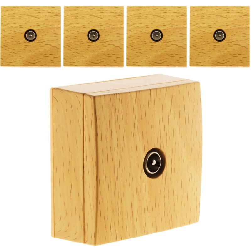 Lot de 5 prises tv Ø9,52 saillie Bel'vue Hêtre Bel'vue