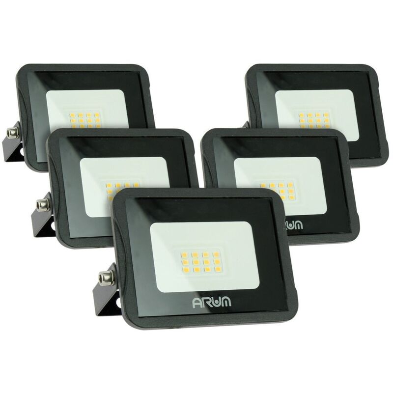 Set di 5 faretti da esterno da 10W IP65 Température de Couleur: 6000K bianco freddo