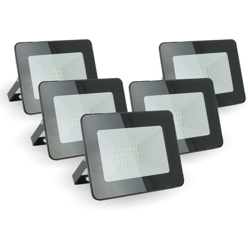 Lot de 5 projecteurs led 20W IP65 extérieur Température de Couleur: Blanc Chaud 3000K
