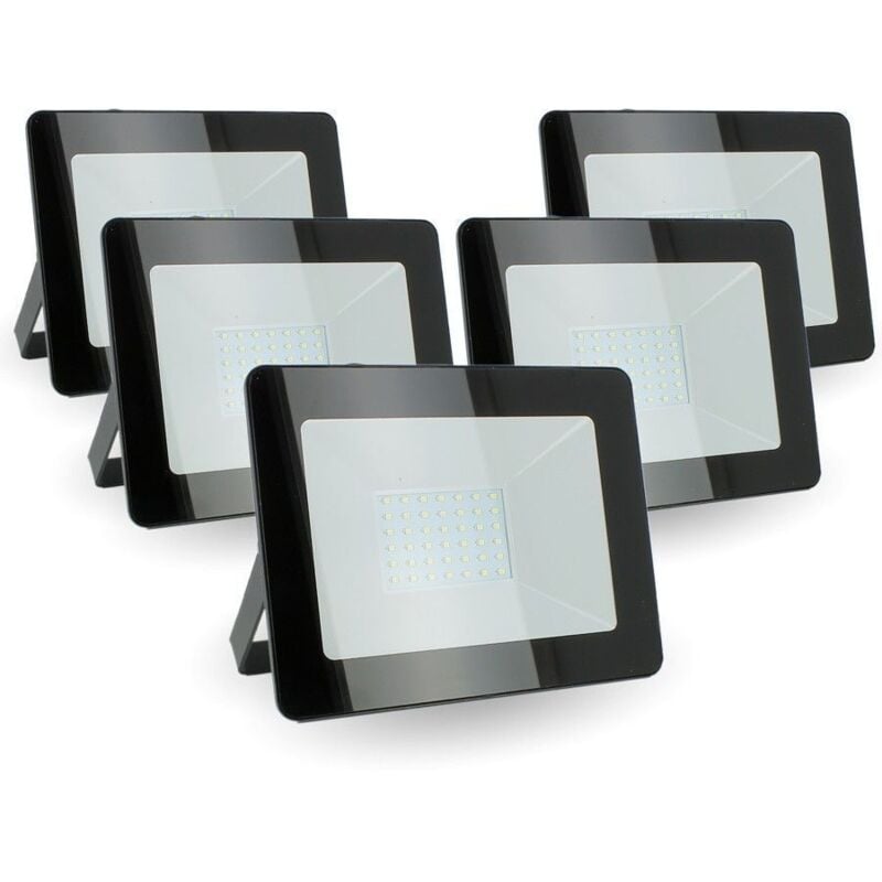 Lot de 5 projecteurs led 30W IP66 extérieur Température de Couleur: Blanc froid 6400K