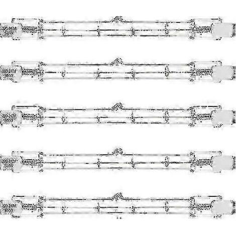 Lot de 5 projecteurs halogènes linéaires R7S 500 W, culot J118, double culot, longueur 118 mm.