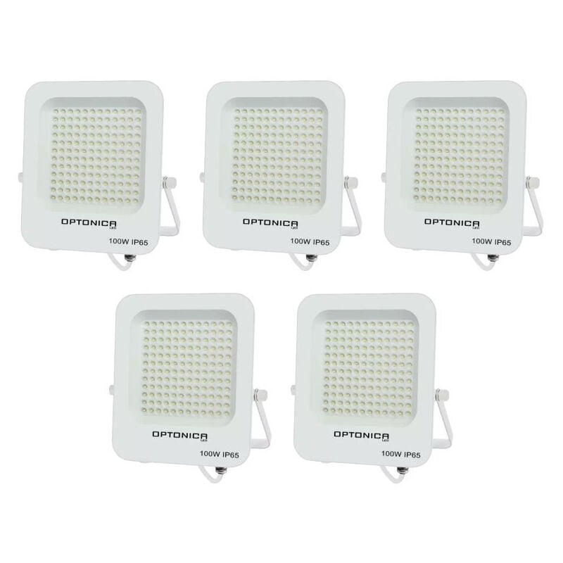 Lot de 5 Projecteurs led 100W Blanc Étanche IP65 9000lm 477W Blanc du Jour 6000K