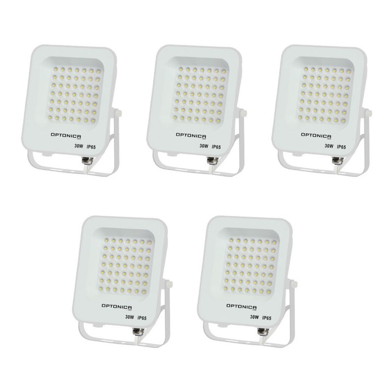 Lot de 5 Projecteurs led 30W Blanc Étanche IP65 2700lm 160W Blanc Naturel 4500K