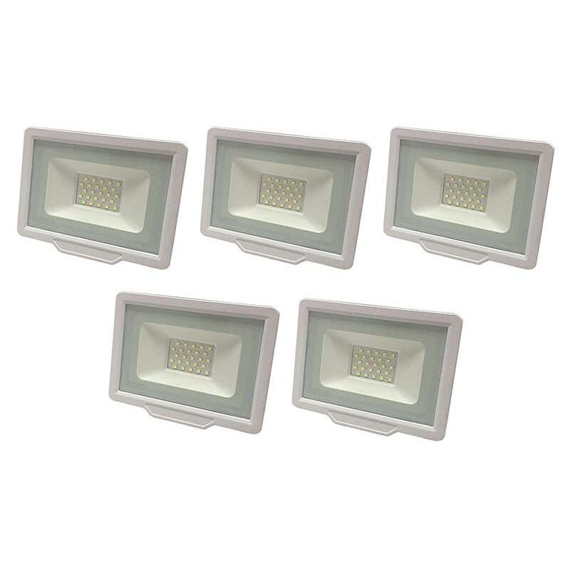 Lot de 5 Projecteurs led 50W (250W) Blanc Étanche IP65 4000lm - Blanc Chaud 2700K