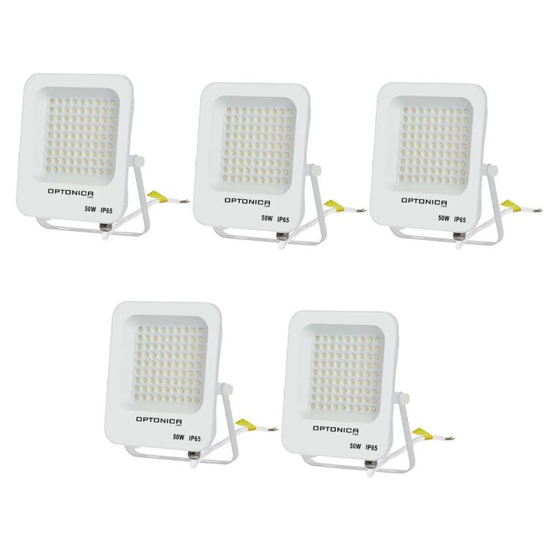 Lot de 5 Projecteurs led 50W Blanc Étanche IP65 4500lm 250W Blanc Chaud 2700K