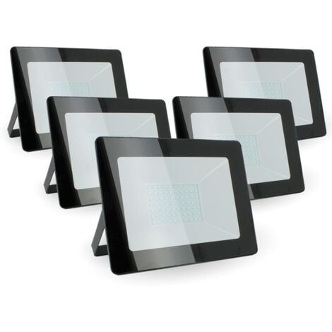 Lot de 5 projecteurs LED 50W IP65 extérieur  Température de Couleur: Blanc froid 6400K