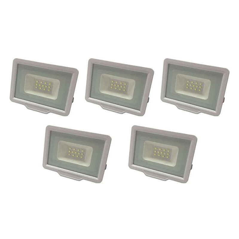 Lot de 5 Projecteurs led Blancs 20W (100W) Étanche IP65 1600lm - Blanc Chaud 2700K