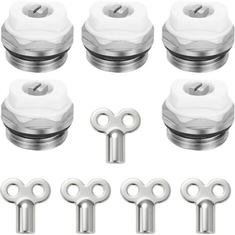 Lot de 5 purgeurs manuels à vis pour radiateur avec pièces de rechange