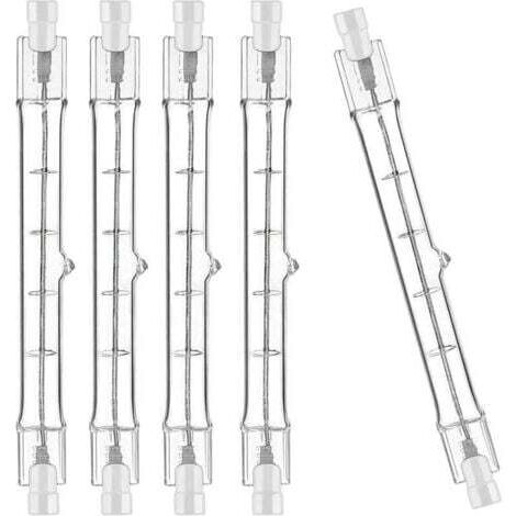 Lot de 5 R7S Ampoule Halogène 118mm 200W 230V, Tige Halogène R7S 118mm, Ampoule Halogène r7s Lampe Tige Halogène Dimmable pour Spot de Bâtiment, Eclairage Paysage de Travail, Eclairage Salon,INHHUB