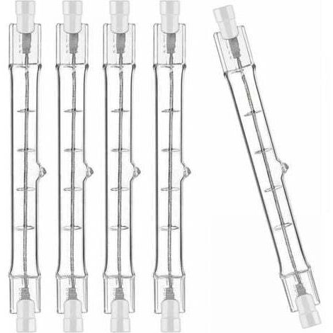 Lot de 5 R7S Ampoule Halogène 118mm 300W 230V, Tige Halogène R7S 118mm, Ampoule Halogène r7s Lampe Tige Halogène Dimmable pour Spot de Bâtiment, Eclairage Paysage de Travail, Eclairage Salon