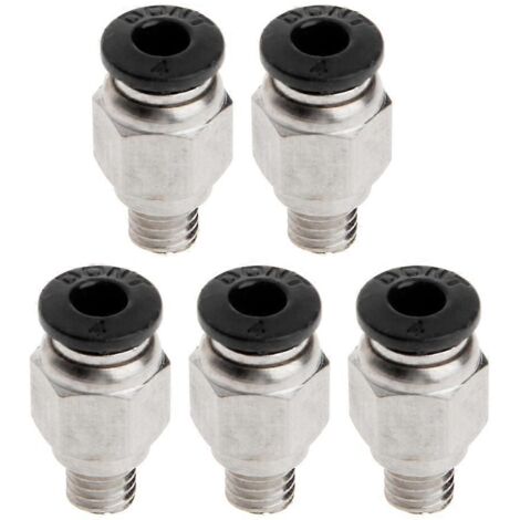 Lot de 5 raccords pneumatiques droits mâles PC4-M6 à connexion rapide