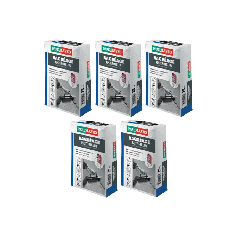 Parexlanko - Lot de 5 ragréages extérieur convient jusqu'à 21m² environ - 125kg