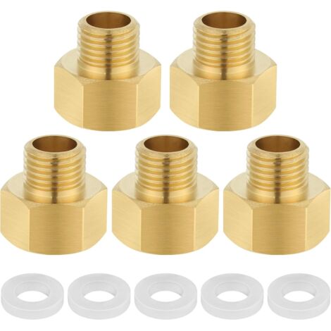 Lot de 5 rallonges réduction 3/4 à 1/2, AG/IG, rallonge G1/2" extérieur (diamètre 20,3 mm) x G3/4" intérieur (Ø24 mm), réducteur pour la conversion des raccords tuyauterie - 1/4 Auf 3/8 Zoll