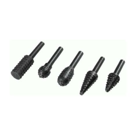 Lot de 5 râpes rotatives pour bois avec tige.