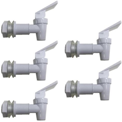 Lot de 5 robinets en plastique pour bocaux, tonneaux à vin et réservoirs d'eau.