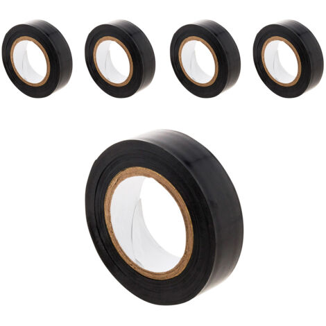 Lot de 5 rouleaux adhésifs 15mmx10m - Noir - Zenitech