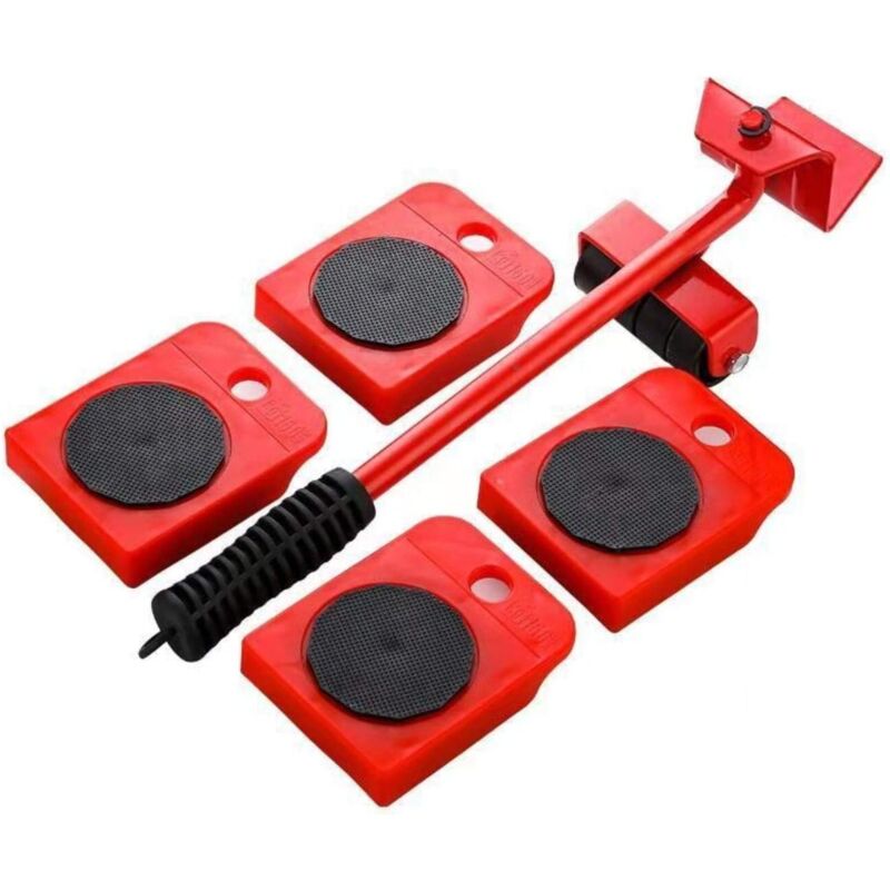 Shmshng - Roulette-Lot de 5 rouleaux de roue universels robustes pour artefacts mobiles (rouge)