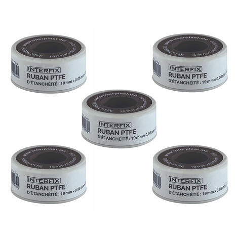 Lot de 5 rouleaux de téflon 19 mm x 12 m - Fitt