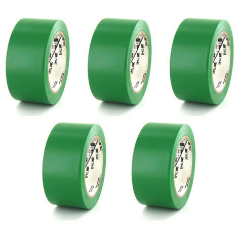 Lot de 5 rubans adhésifs vinyle 3M - Vert - 50mm - 764V-50