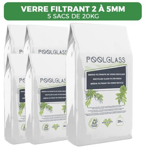 LOT DE 5 SACS 20KG VERRE FILTRANT 1,6 A 3MM