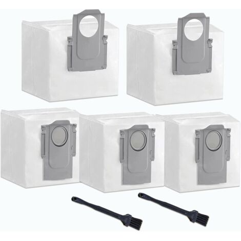 Lot de 5 Sacs à Poussière pour Aspirateur Roborock S7 MaxV Ultra / S7 Pro Ultra / Q7 Max / Q7 Max Plus / Q5+,Accessoires de Remplacement pour base d'aspirateur Grande Capacité 3,5 L-RAPANDA