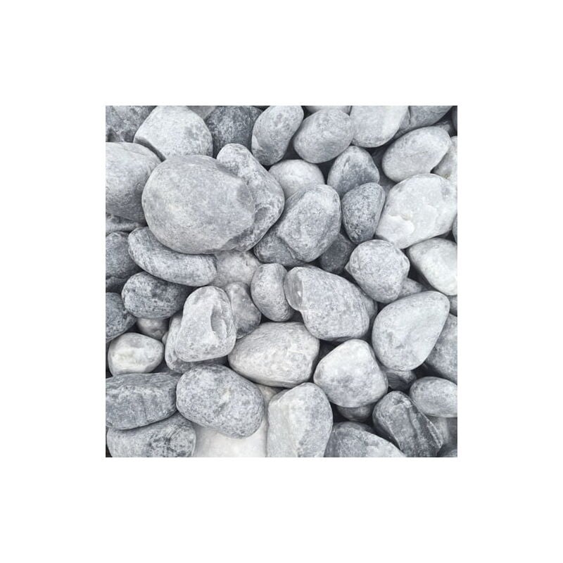 King Matériaux - Lot de 5 sacs de +/- 20 kg - Galet Gris Bleu de Marbre 40/60