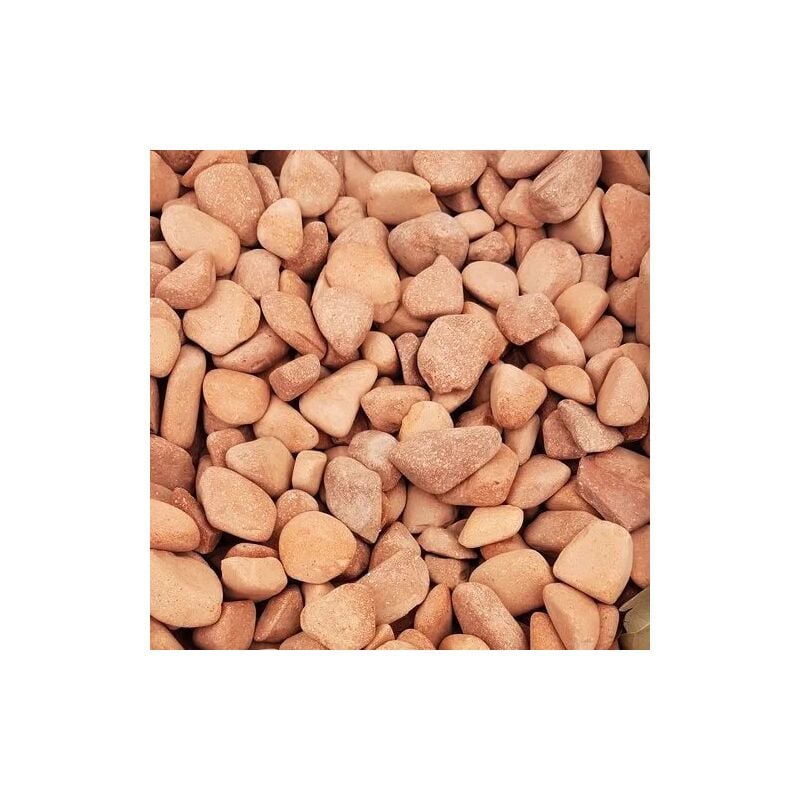 King Matériaux - Lot de 5 sacs de +/- 20 kg - Galet Orange Brique Roulée 14/20