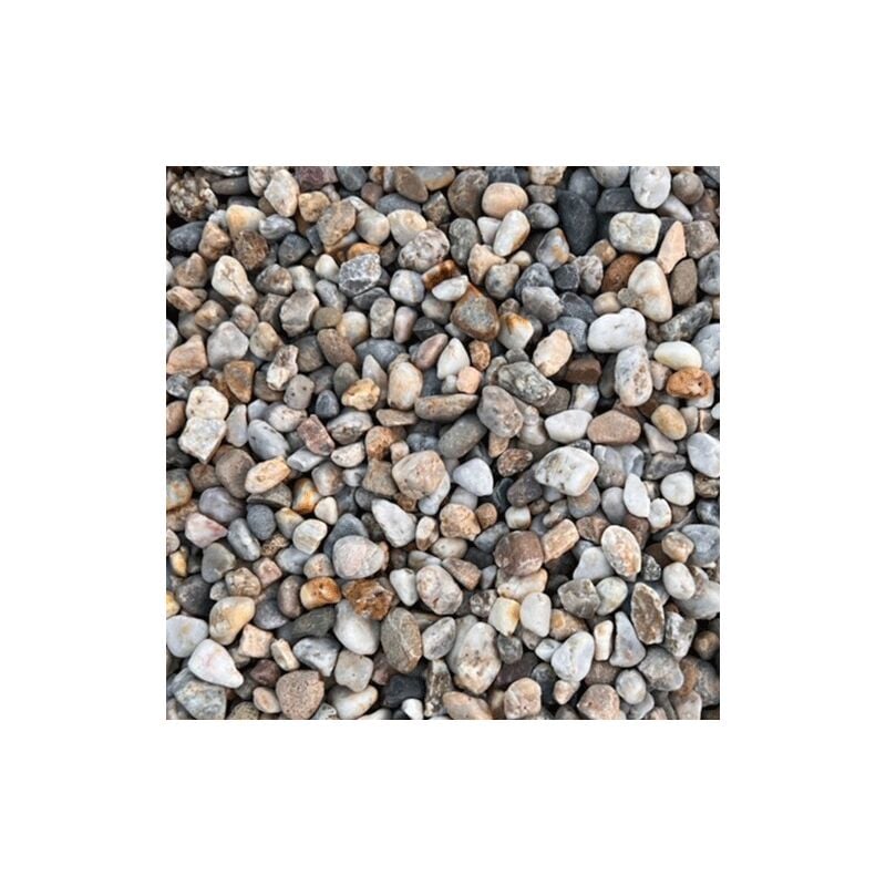 King Matériaux - Lot de 5 sacs de +/- 20 kg - Petit Galet Multicolore Champagne 6/10